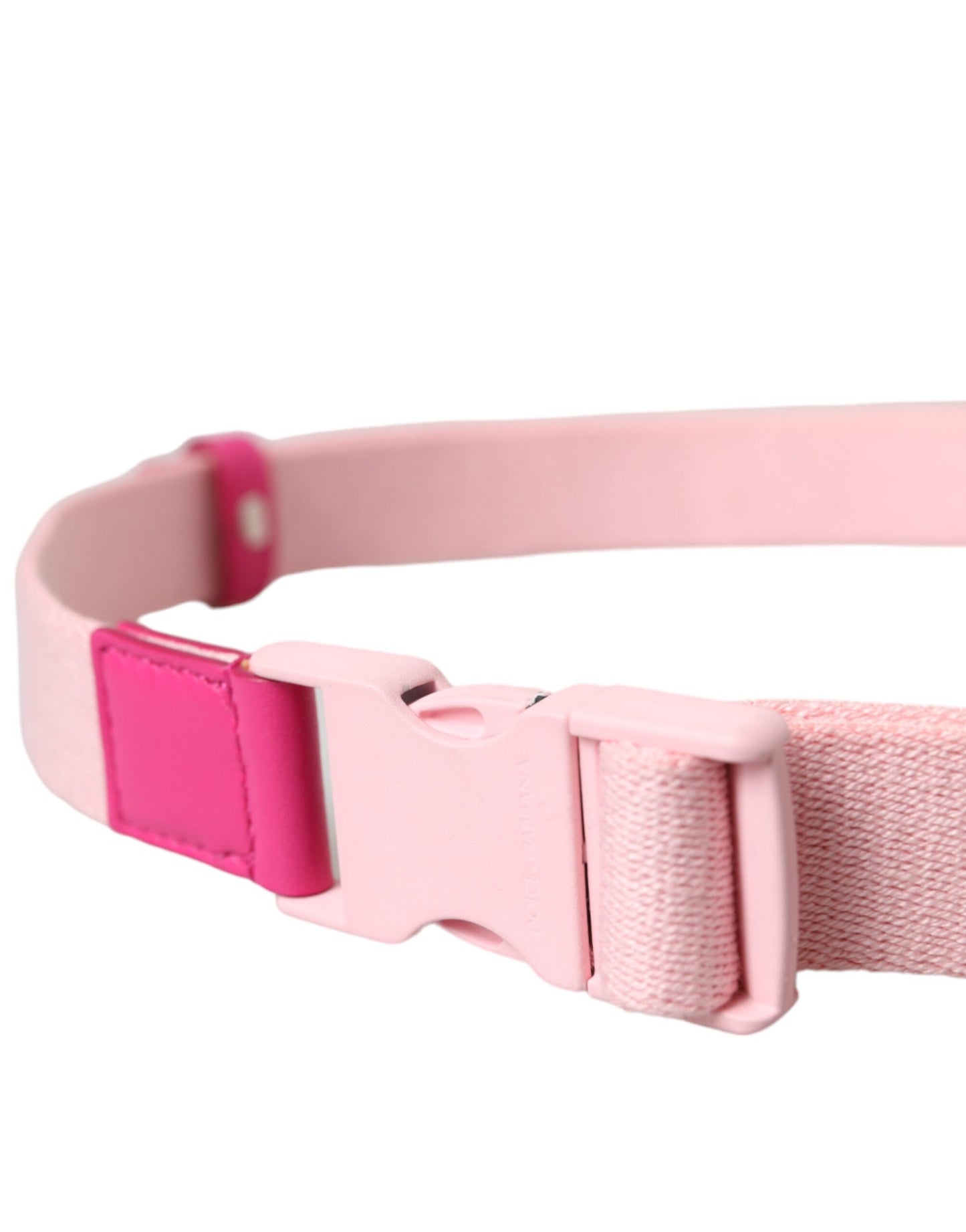 Dolce & Gabbana Pink Canvas Stretch Plastikspænde Damebælte