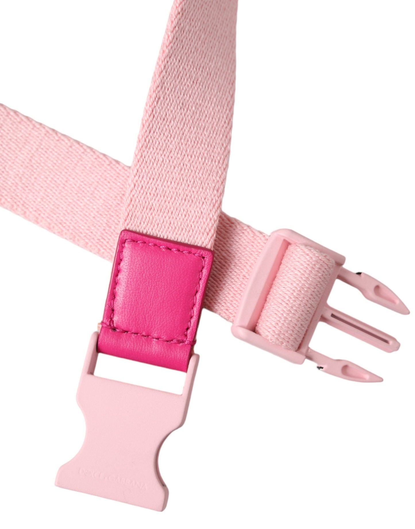 Dolce & Gabbana Pink Canvas Stretch Plastikspænde Damebælte