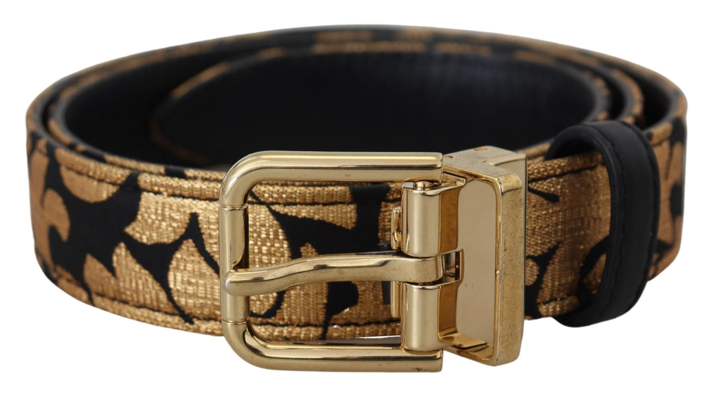 Dolce & Gabbana Flerfarvet Jacquard Læderbælte med Logospænde