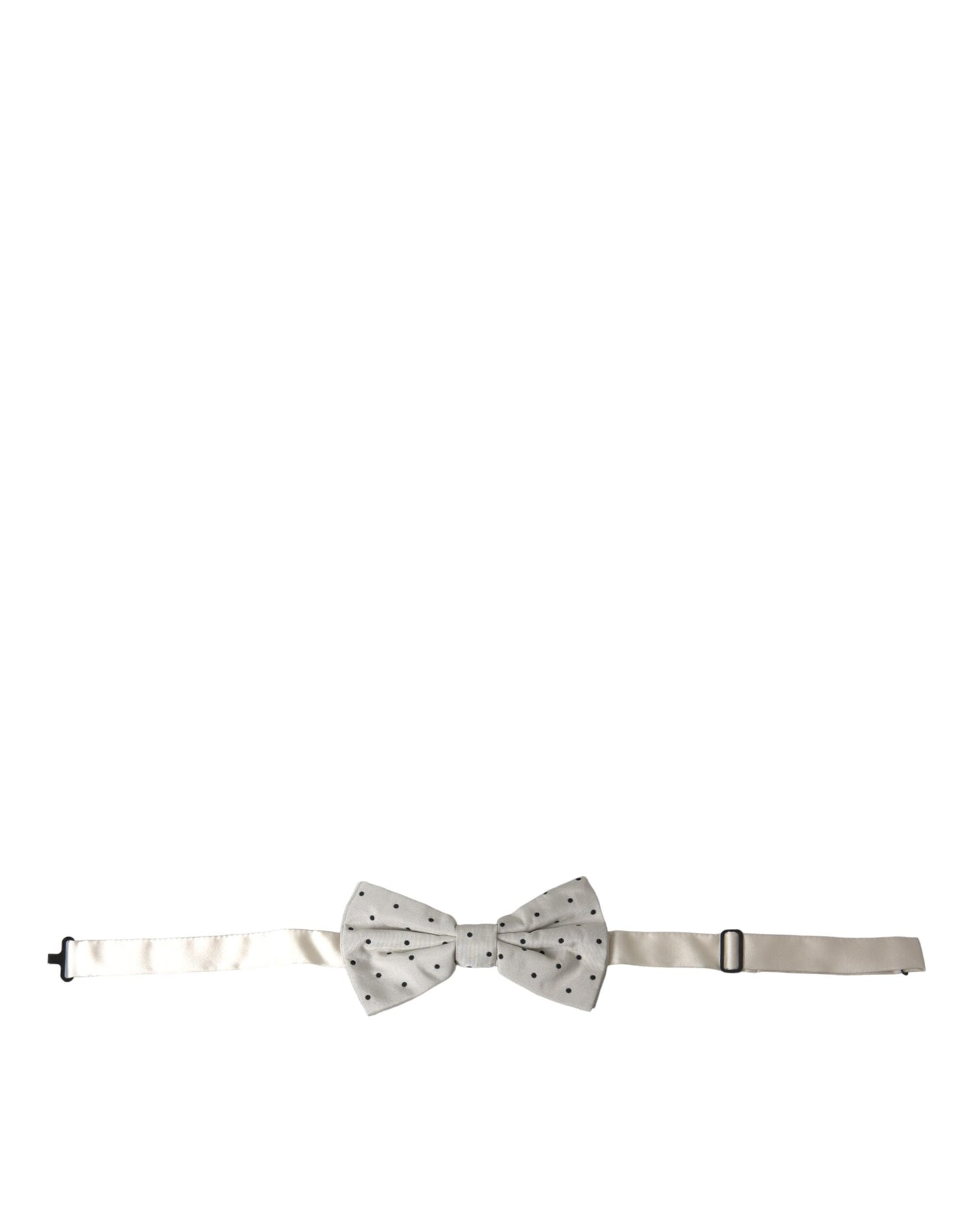 Dolce & Gabbana Hvid Sort Polkaprikket Polyester Butterfly Herre