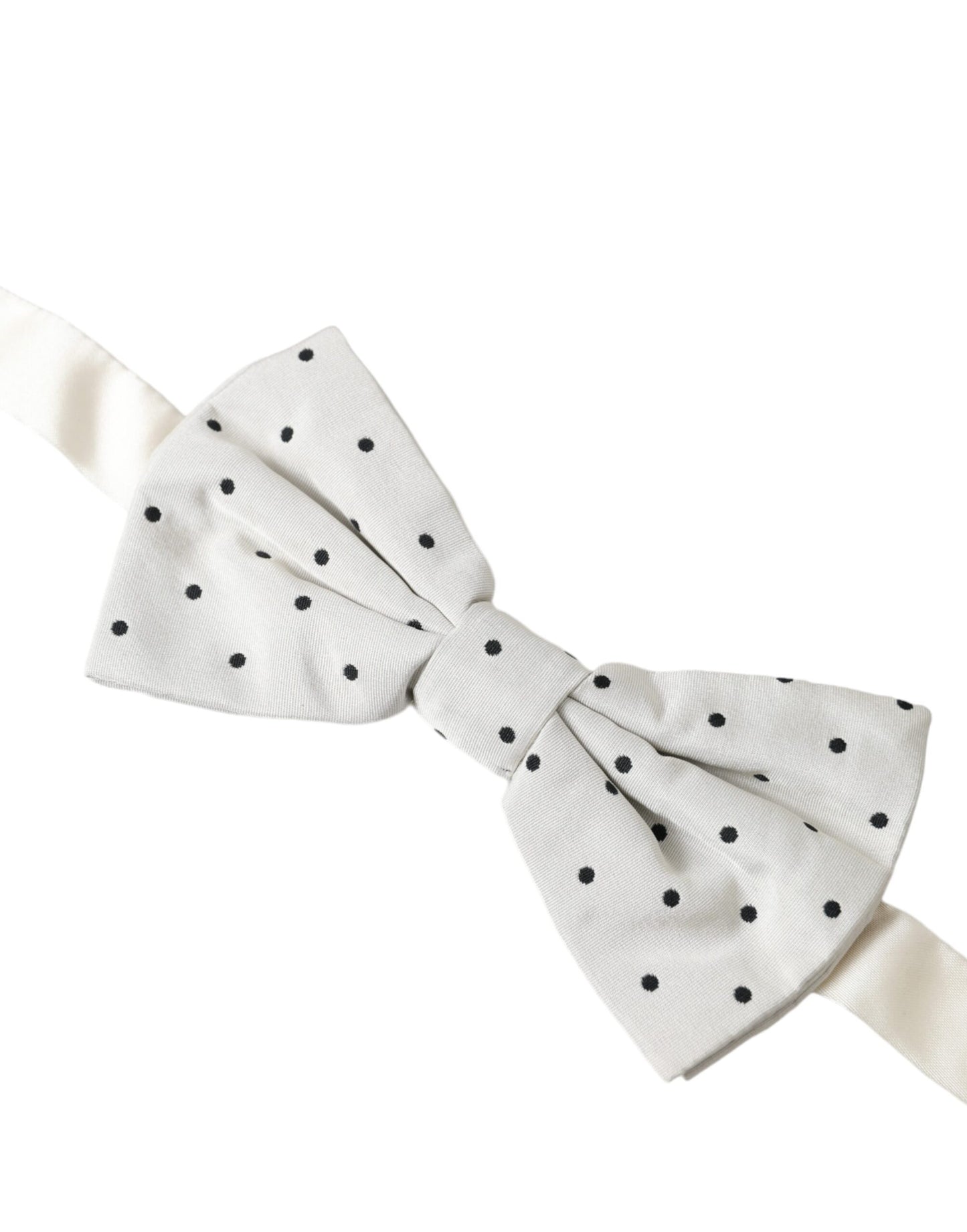 Dolce & Gabbana Hvid Sort Polkaprikket Polyester Butterfly Herre