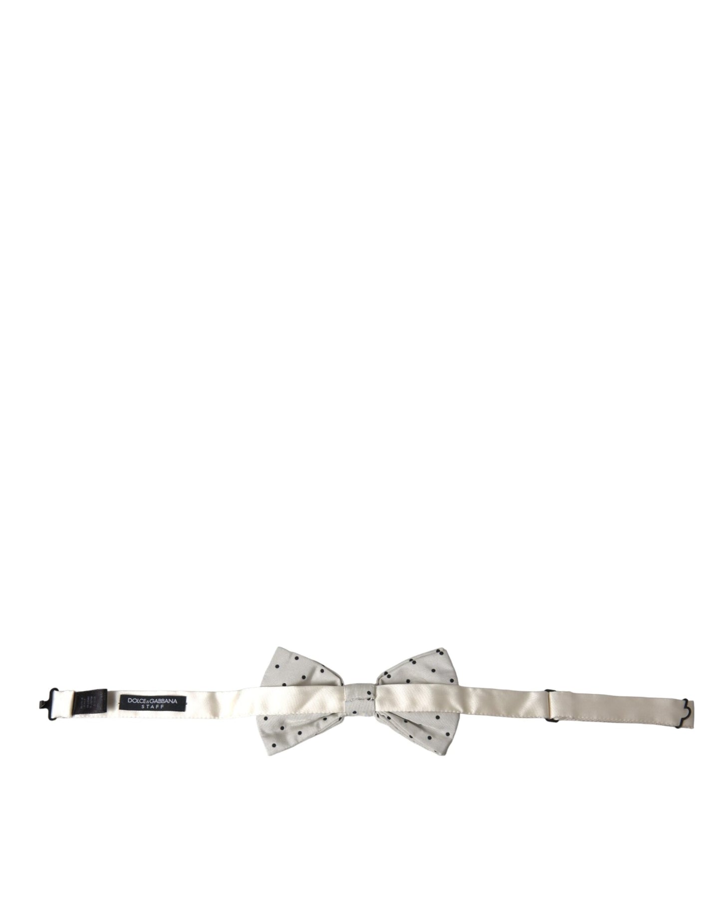 Dolce & Gabbana Hvid Sort Polkaprikket Polyester Butterfly Herre