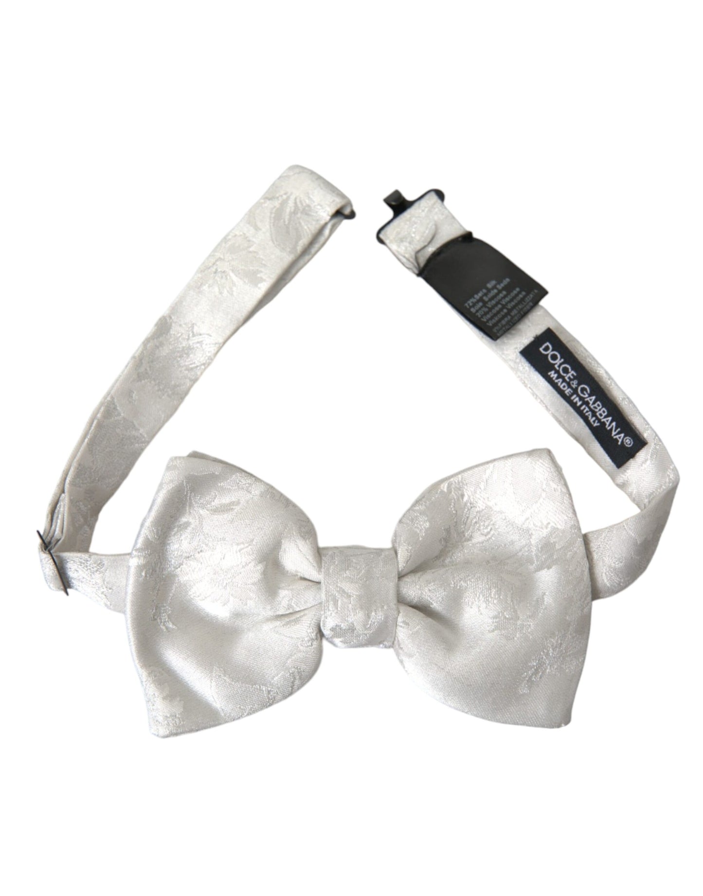 Dolce & Gabbana Hvid Blomster Silke Justerbar Herre Butterfly