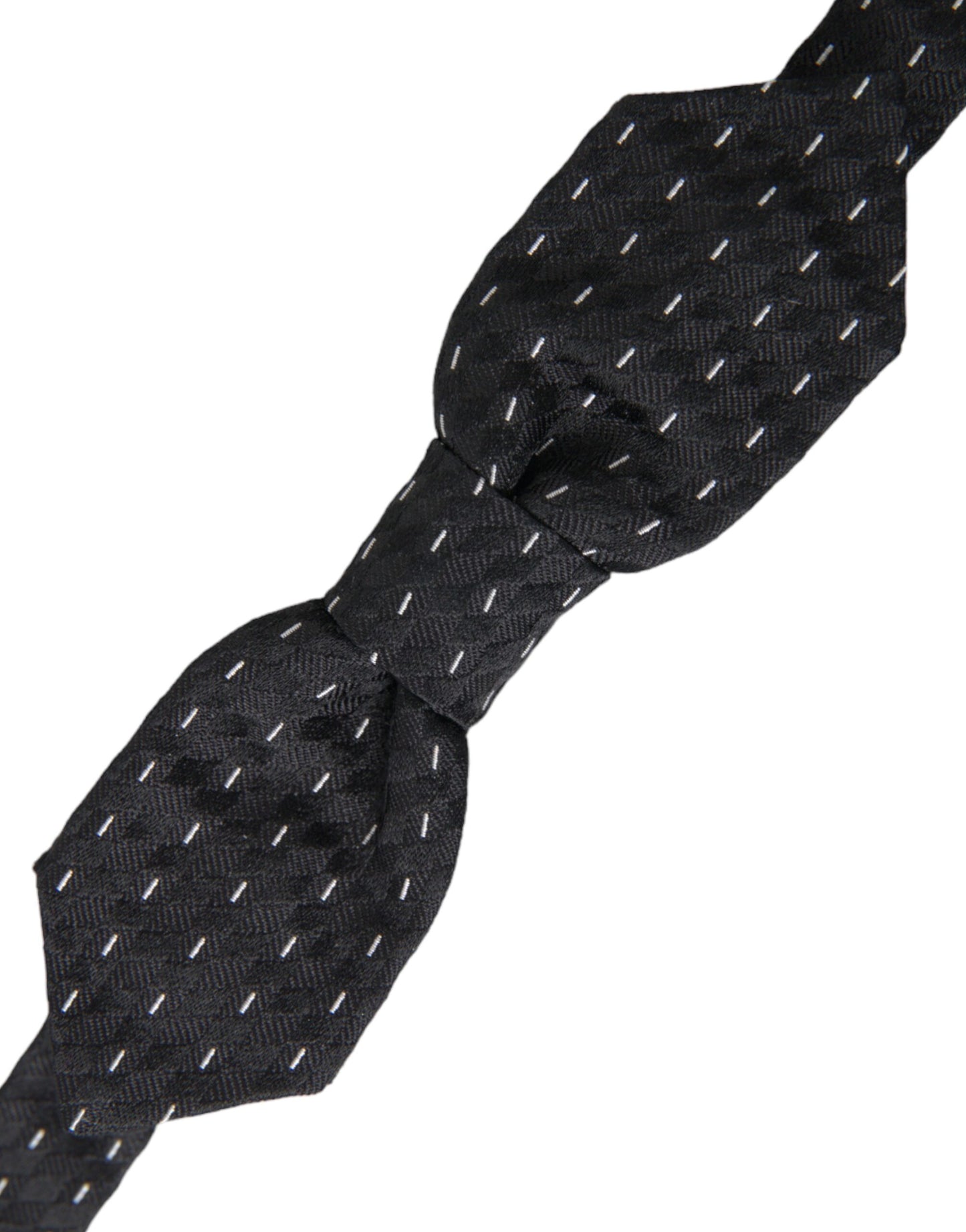 Dolce & Gabbana Sort/Hvid Syet Silke Herresløjfe