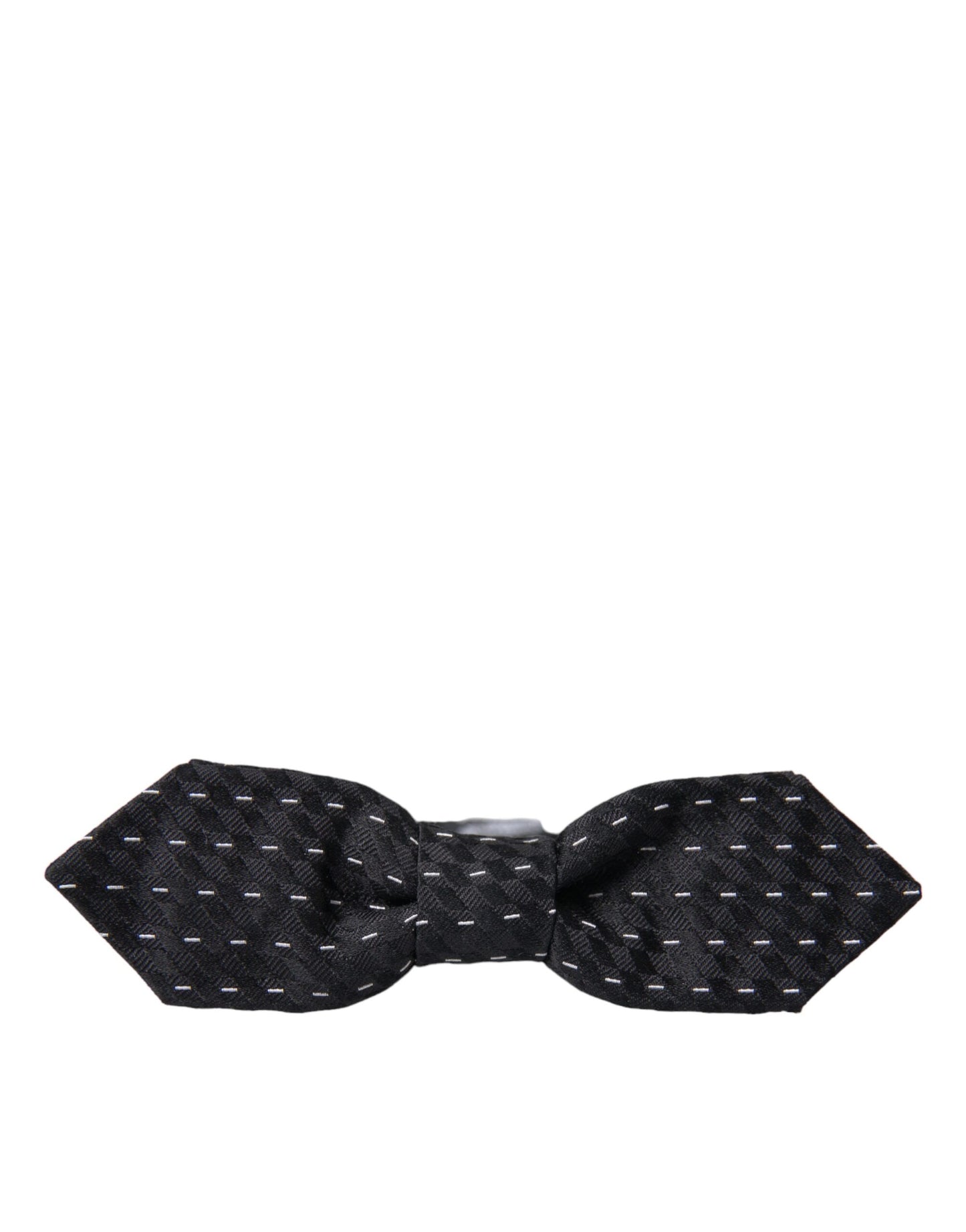 Dolce & Gabbana Sort/Hvid Syet Silke Herresløjfe