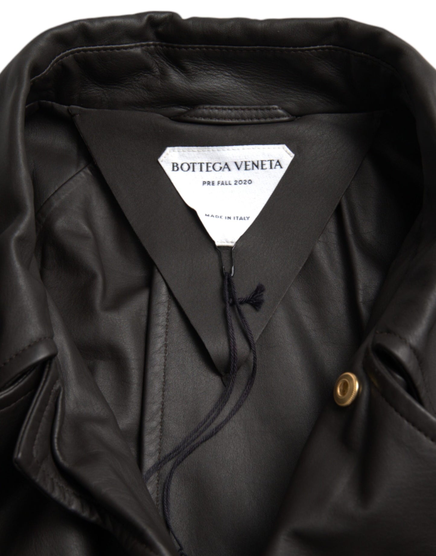 Bottega Veneta Sort Mat Vandtæt Læderjakke