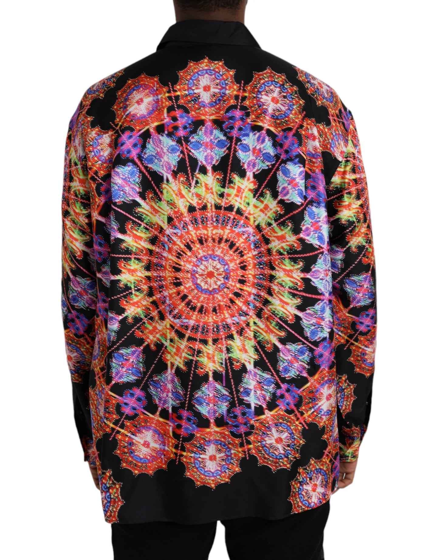 Dolce & Gabbana Multicolor Luminarie Silk Herre Casual skjorte