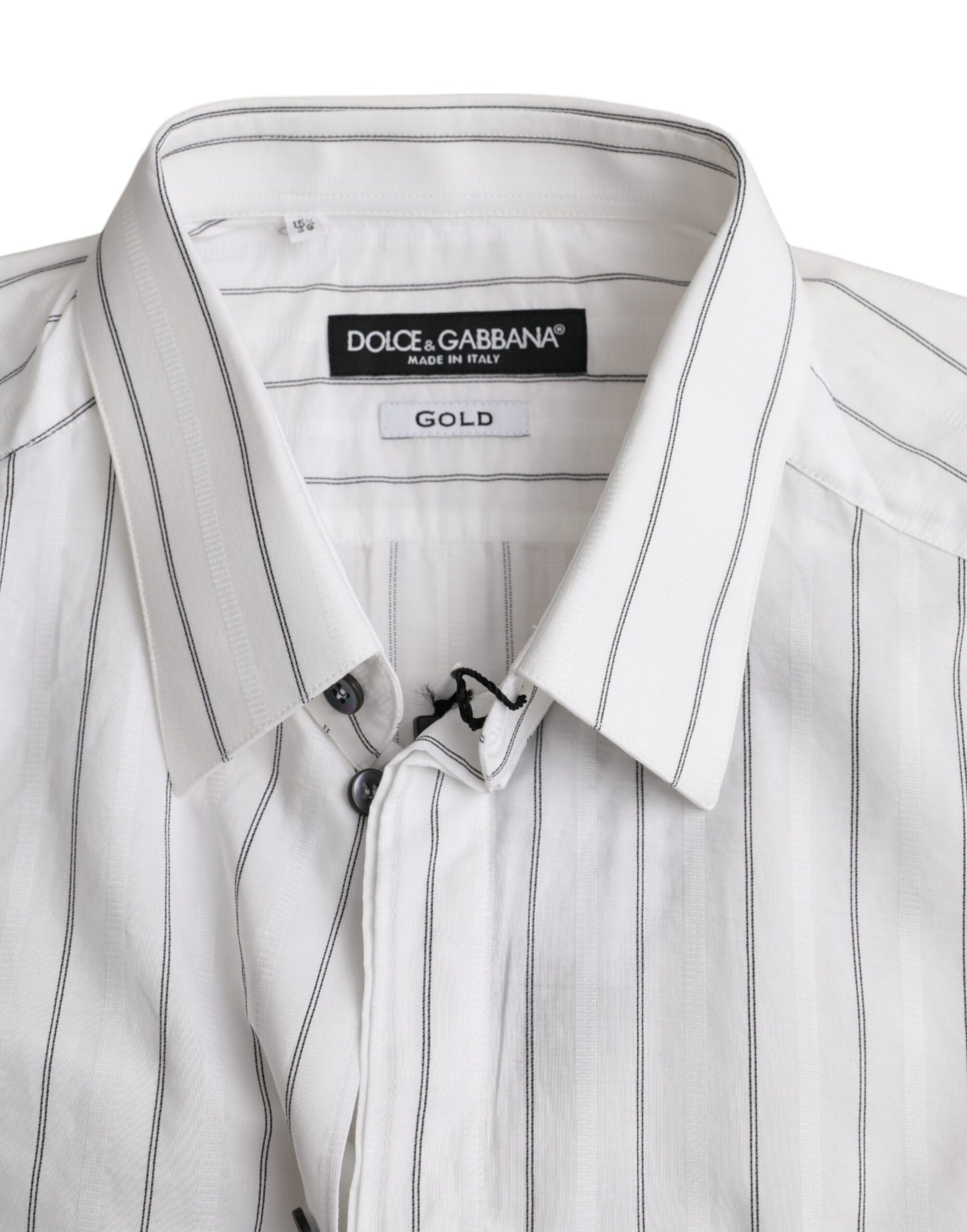 Dolce & Gabbana Sort Hvid Stribet Festkjole GULD Skjorte