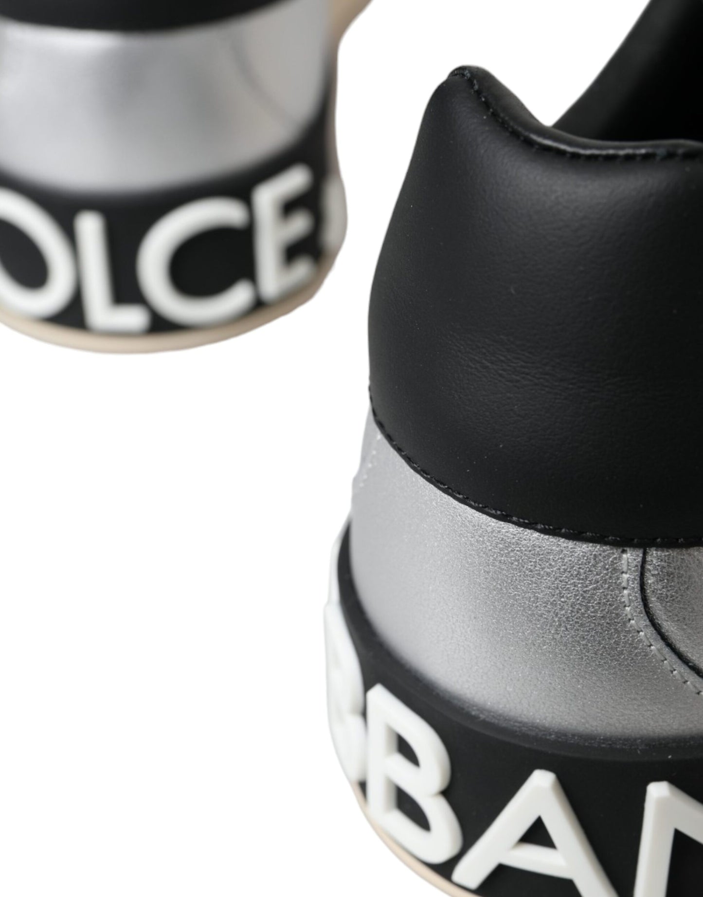 Dolce & Gabbana Sølv Portofino Kalveskindsneakers Herresko