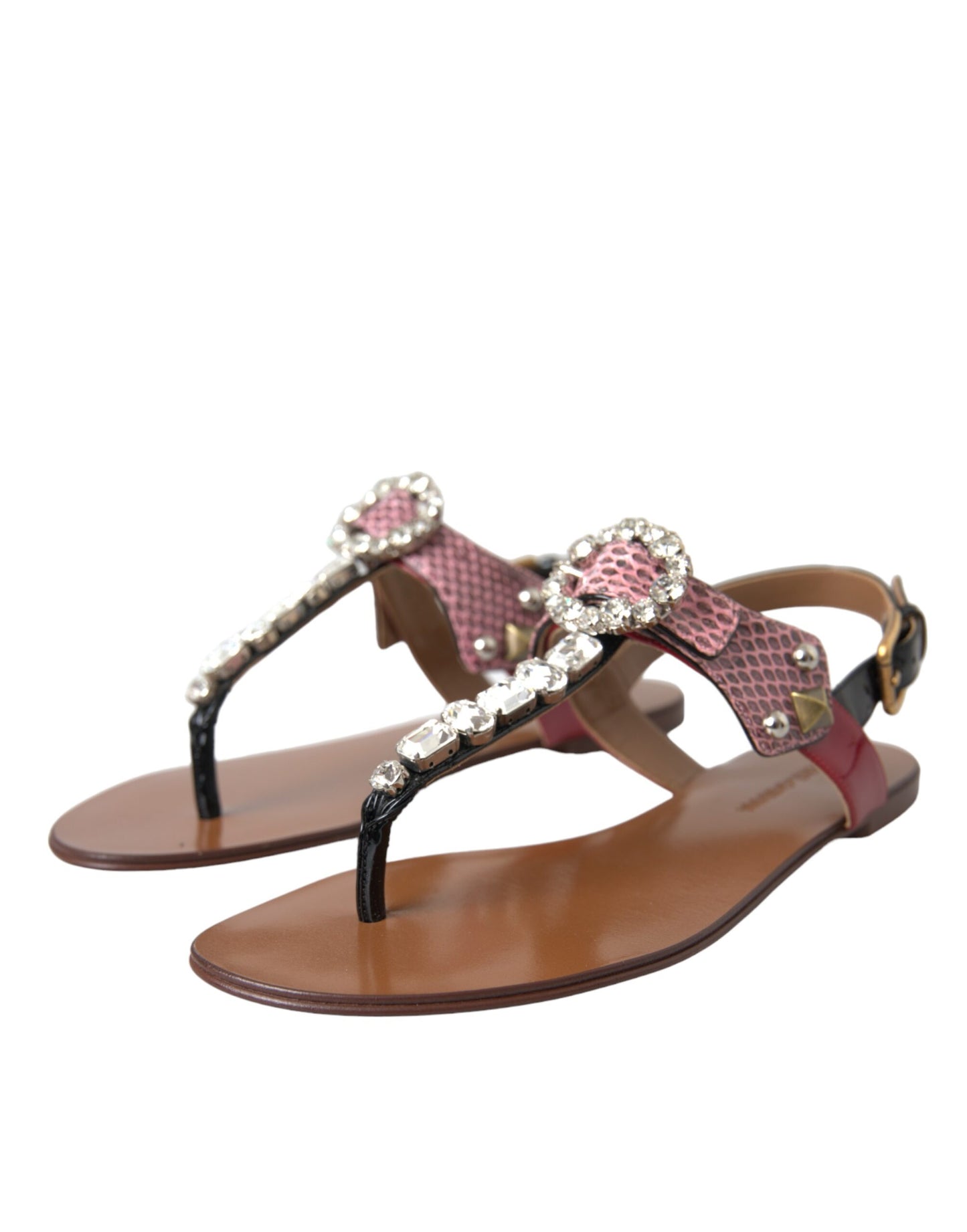 Dolce & Gabbana Flerfarvede Krystal Sandaler Flip Flops Sko