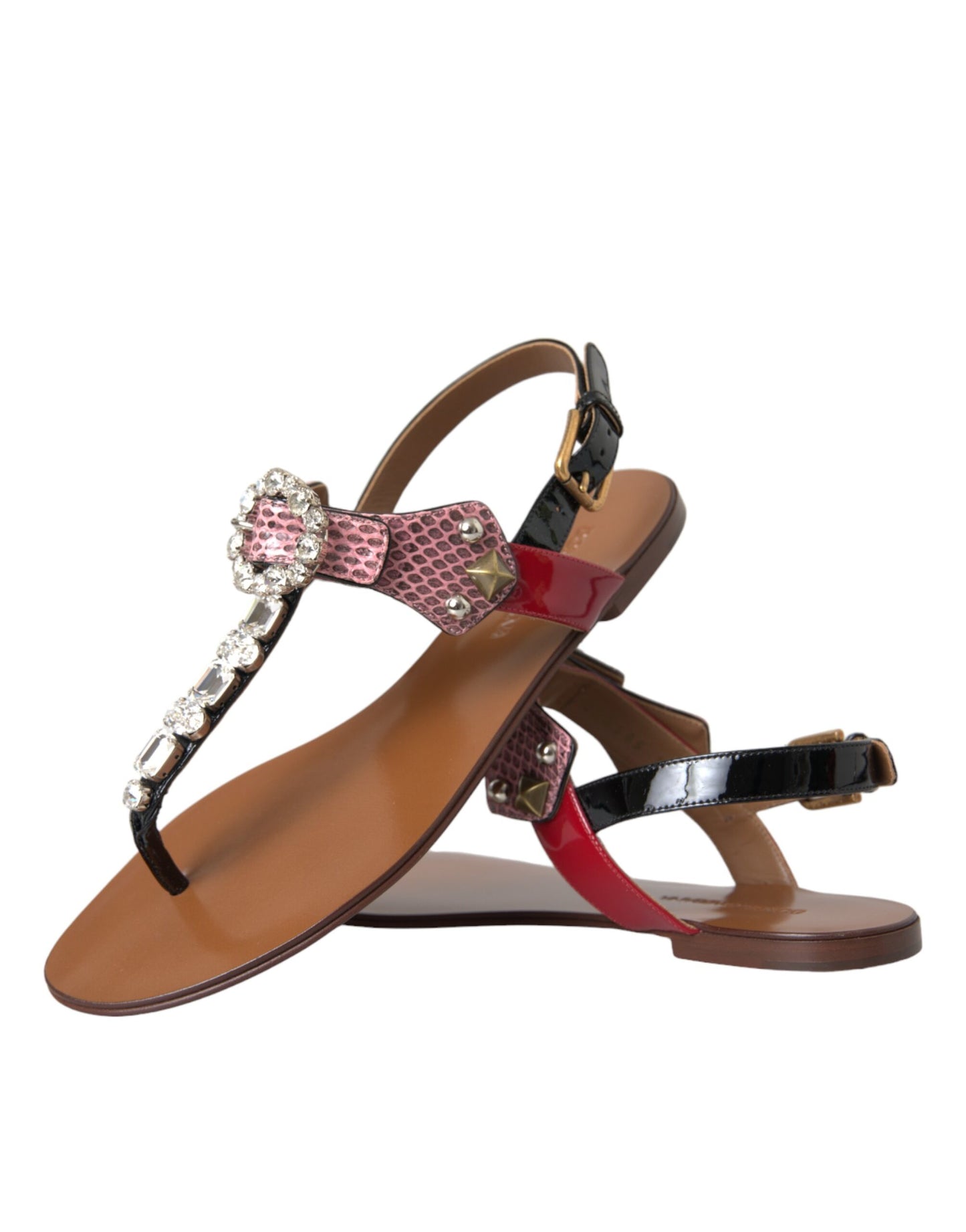 Dolce & Gabbana Flerfarvede Krystal Sandaler Flip Flops Sko
