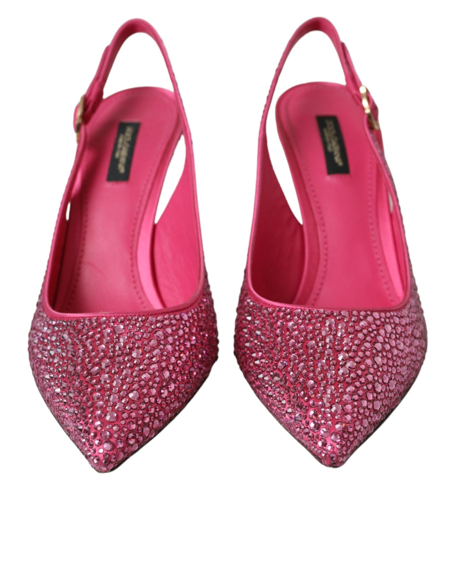 Dolce & Gabbana Pink Strass Krystalhæle Slingbacks Sko
