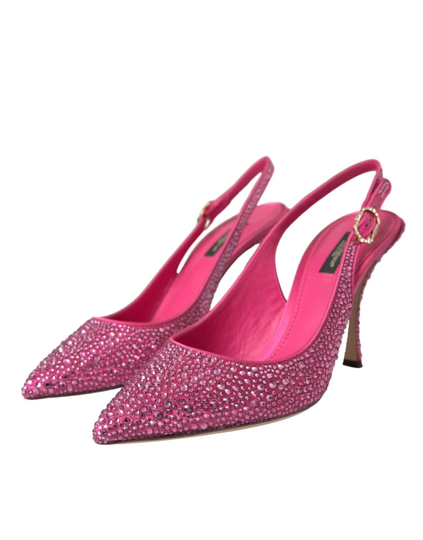 Dolce & Gabbana Pink Strass Krystalhæle Slingbacks Sko