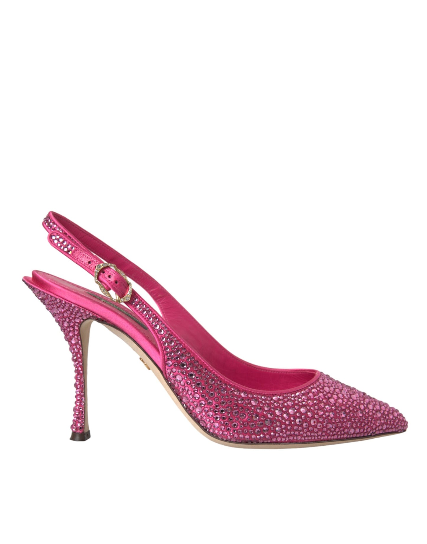 Dolce & Gabbana Pink Strass Krystalhæle Slingbacks Sko