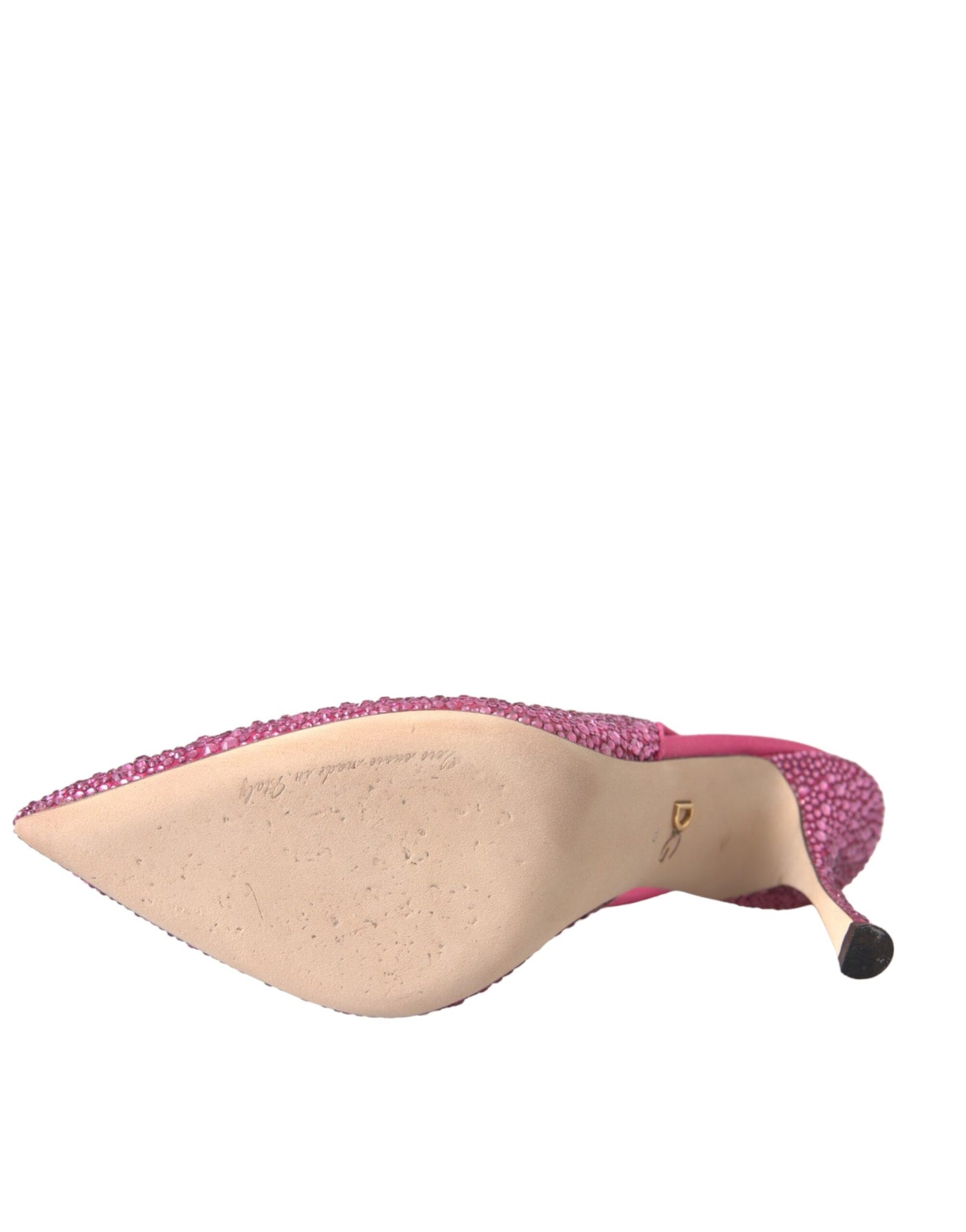 Dolce & Gabbana Pink Strass Krystalhæle Slingbacks Sko