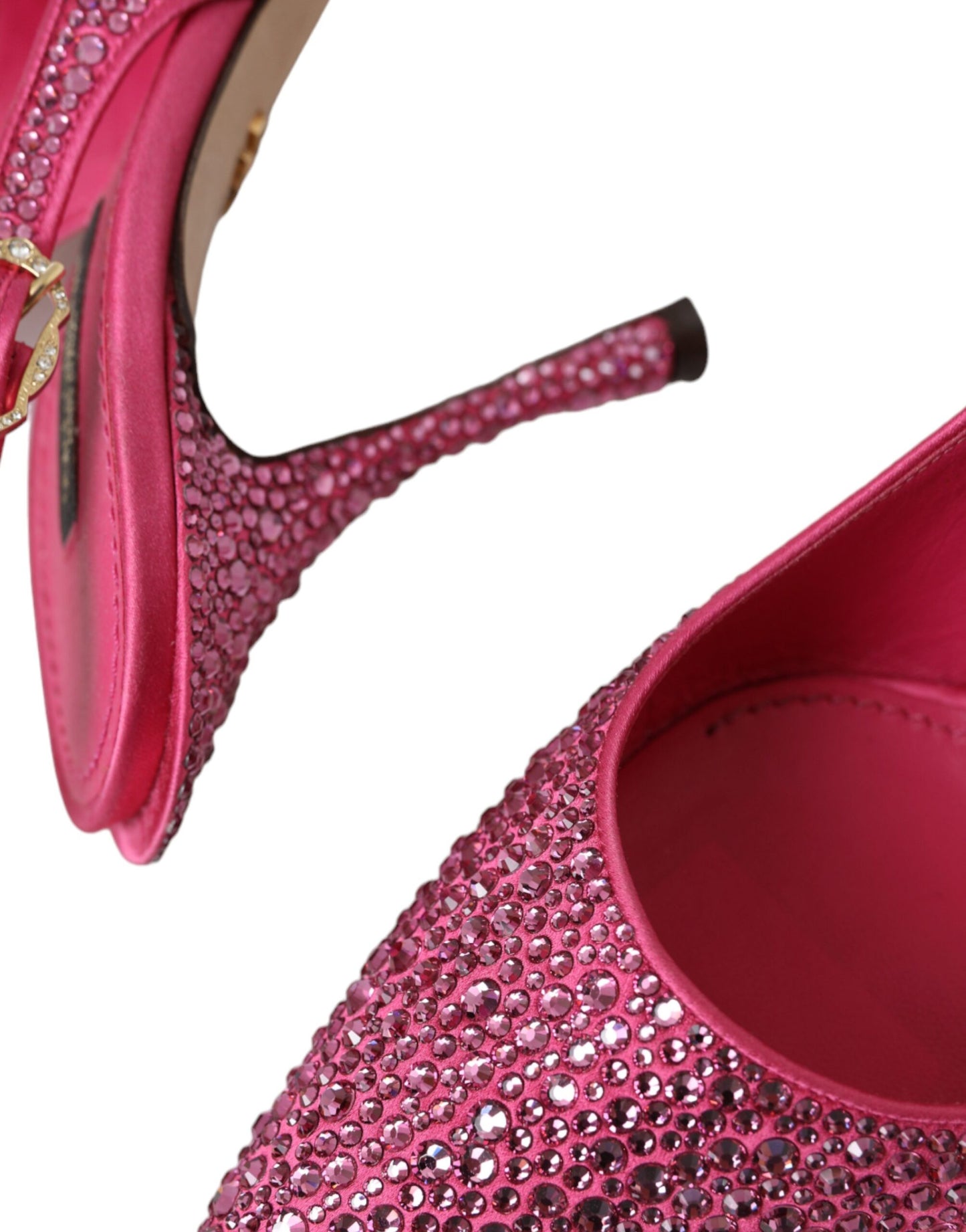Dolce & Gabbana Pink Strass Krystalhæle Slingbacks Sko