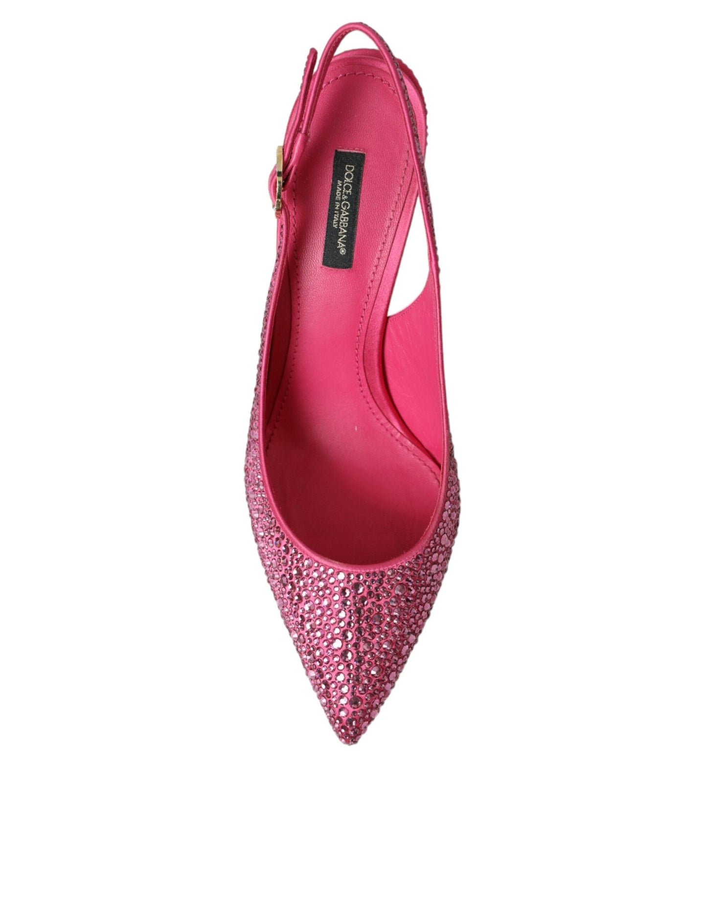 Dolce & Gabbana Pink Strass Krystalhæle Slingbacks Sko