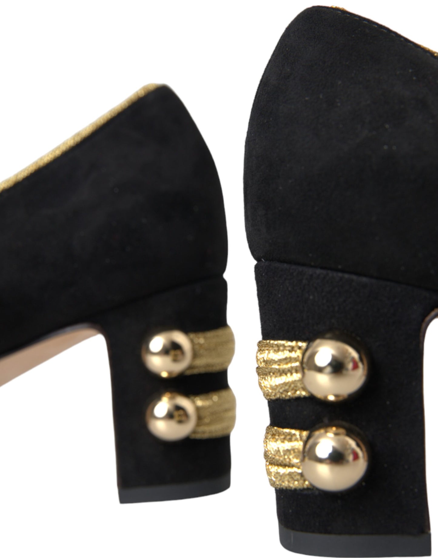 Dolce & Gabbana Sorte Ruskind Guld Mary Janes Hæle Pumps Sko