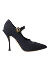 Dolce & Gabbana Sorte Mary Jane Jersey Krystal Pumps Sko