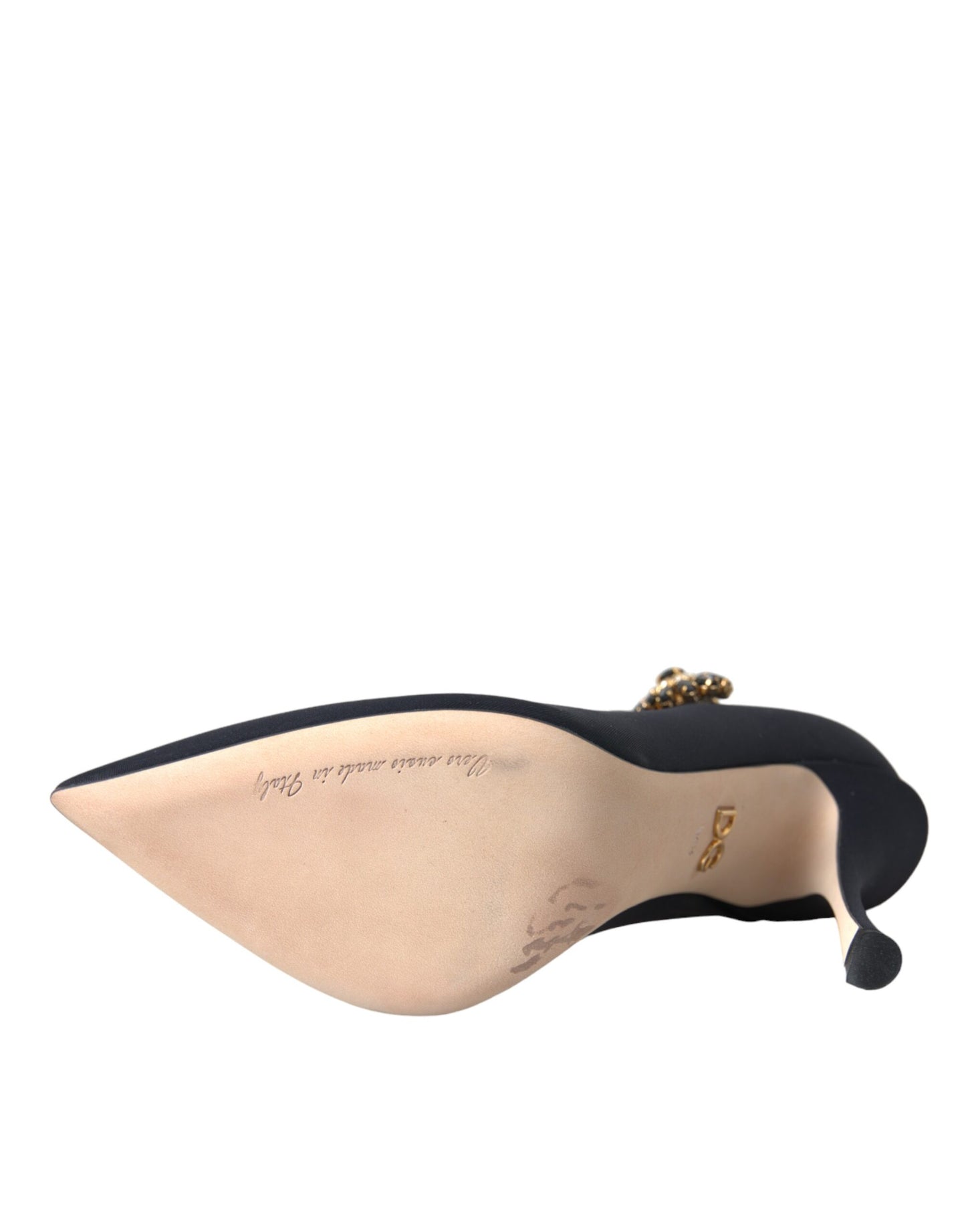 Dolce & Gabbana Sorte Mary Jane Jersey Krystal Pumps Sko