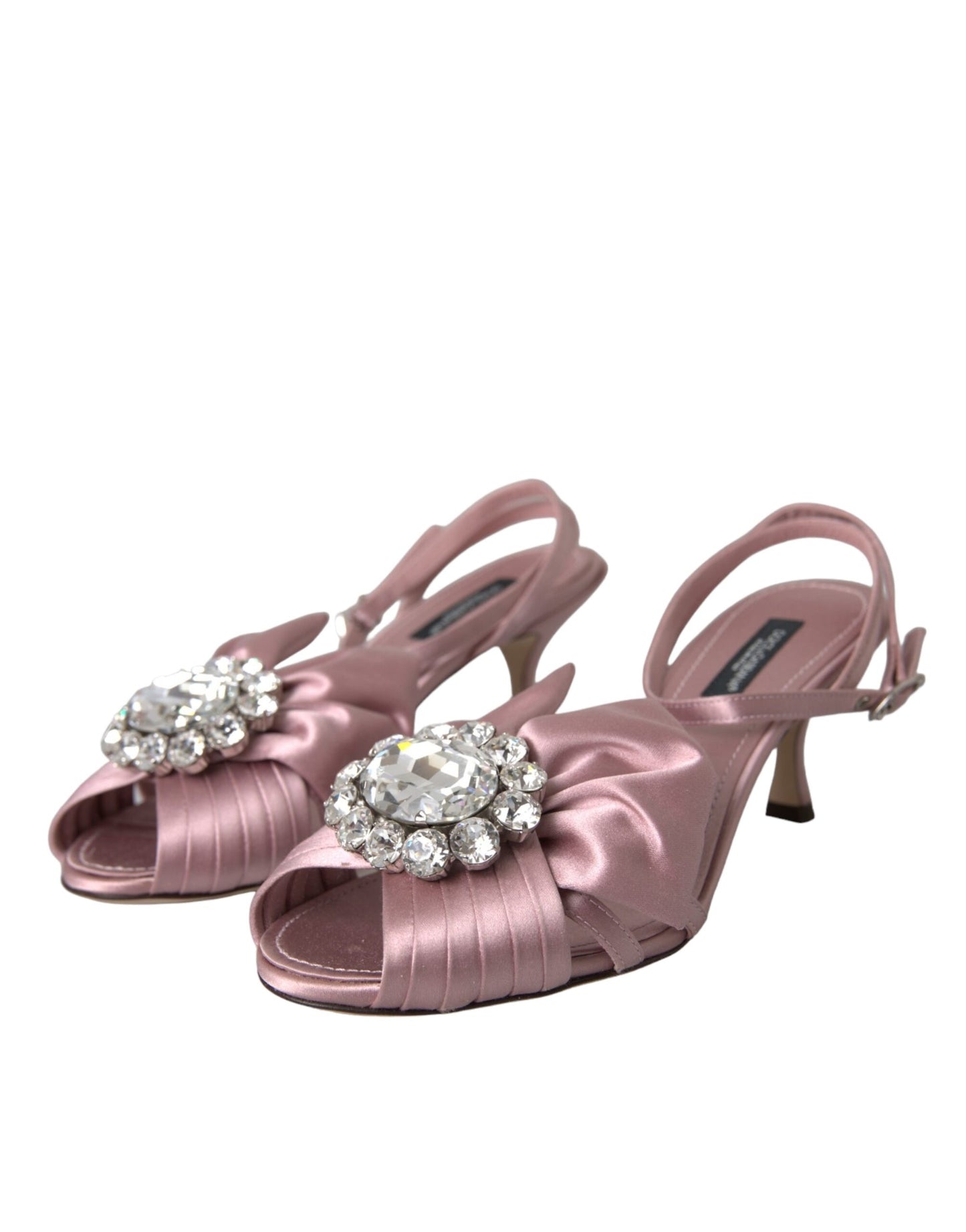 Dolce & Gabbana Pink Keira Krystalhæle Sandaler Sko