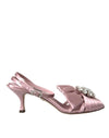Dolce & Gabbana Pink Keira Krystalhæle Sandaler Sko