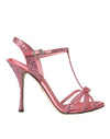 Dolce & Gabbana Pink Strass Ankelrem Sandaler Sko
