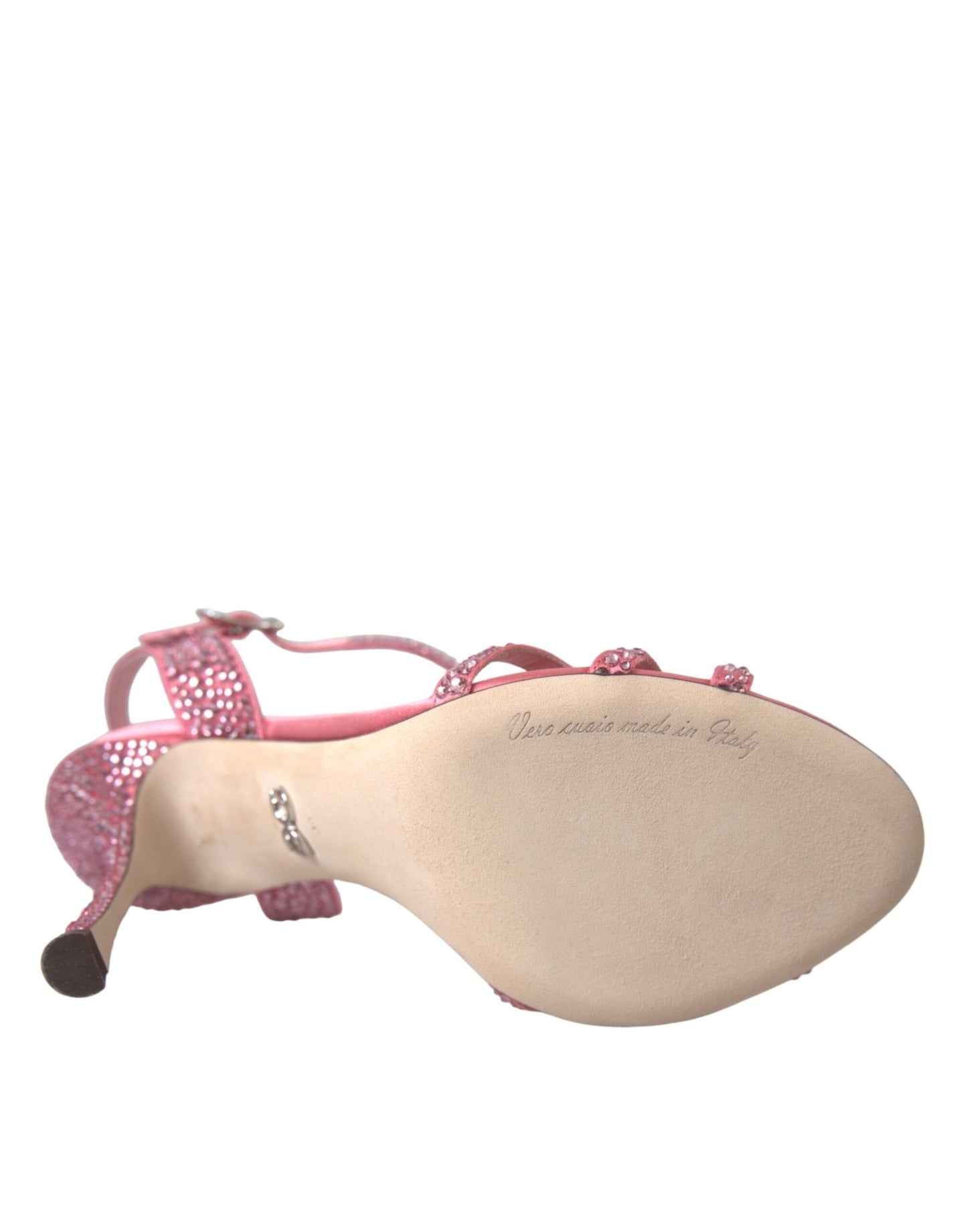 Dolce & Gabbana Pink Strass Ankelrem Sandaler Sko