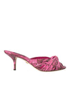 Dolce & Gabbana Pink Eksotisk Læder Kitten Heels Slides