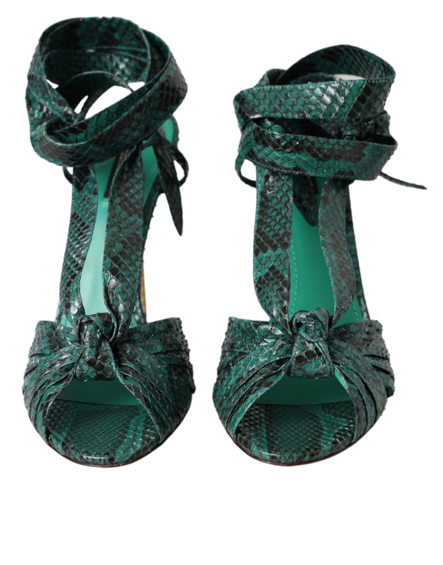 Dolce & Gabbana Grønne Eksotisk Læder Sandaler Sko