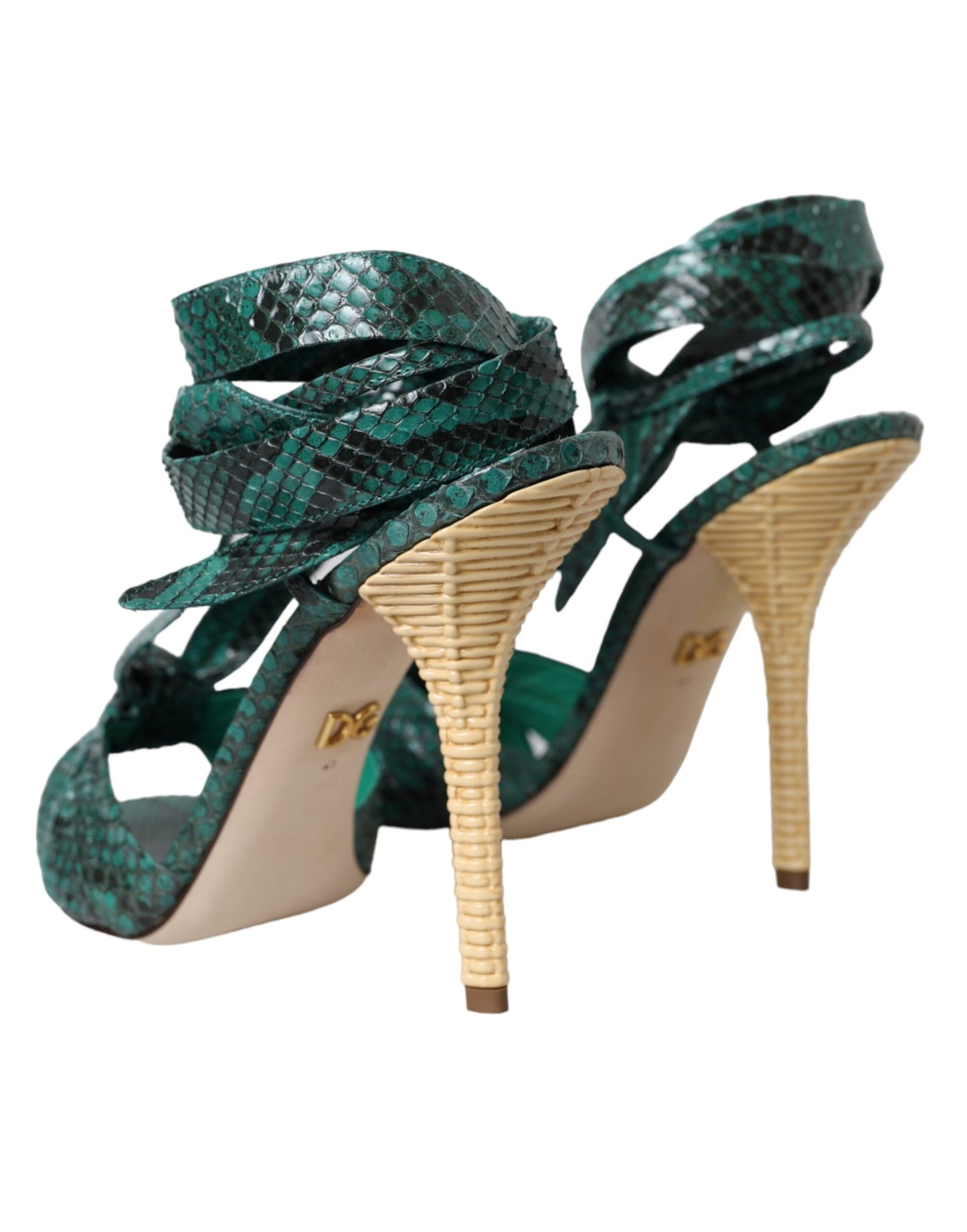 Dolce & Gabbana Grønne Eksotisk Læder Sandaler Sko