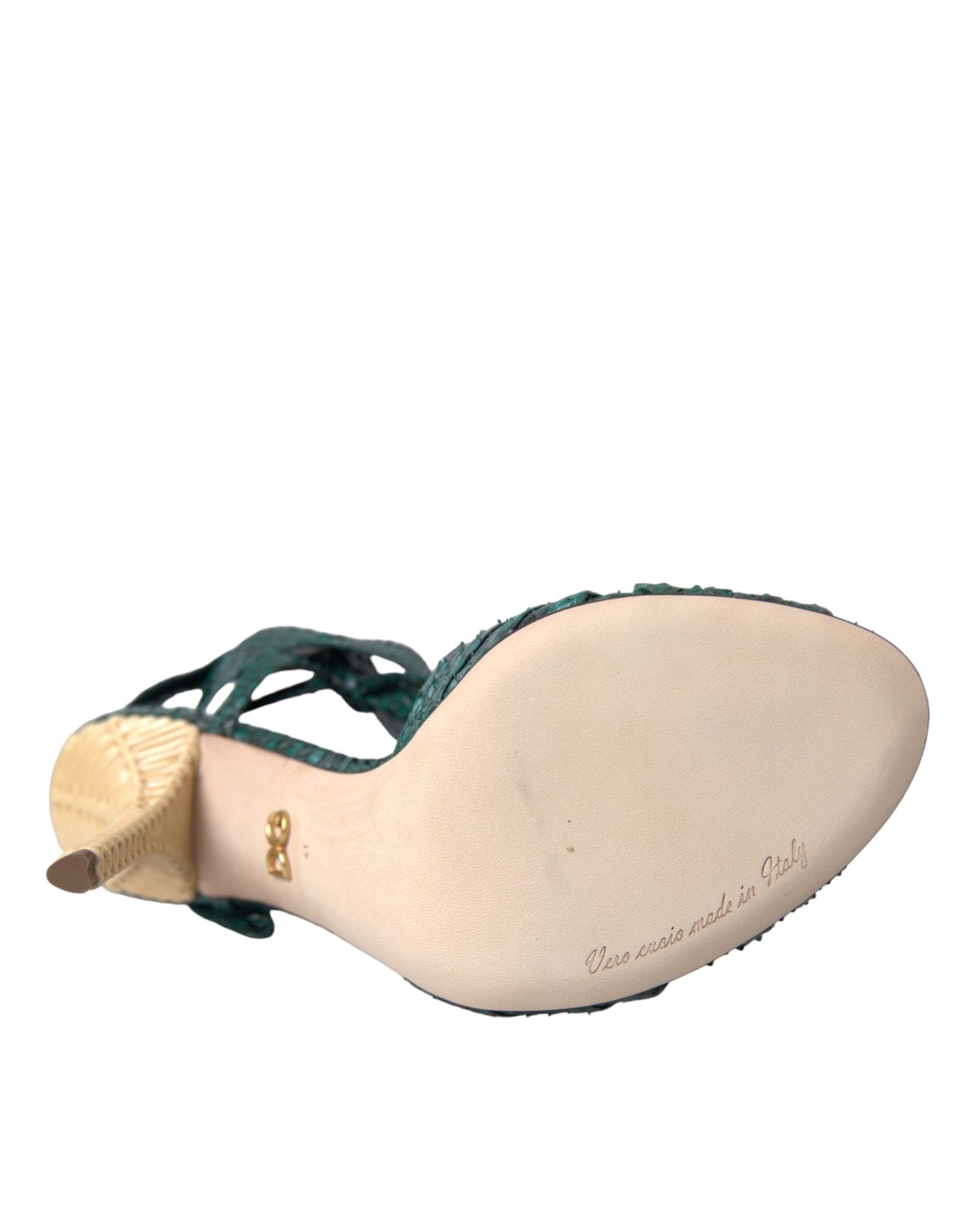 Dolce & Gabbana Grønne Eksotisk Læder Sandaler Sko