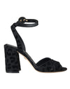 Dolce & Gabbana Sorte Leopard Ruskinds Sandaler Sko