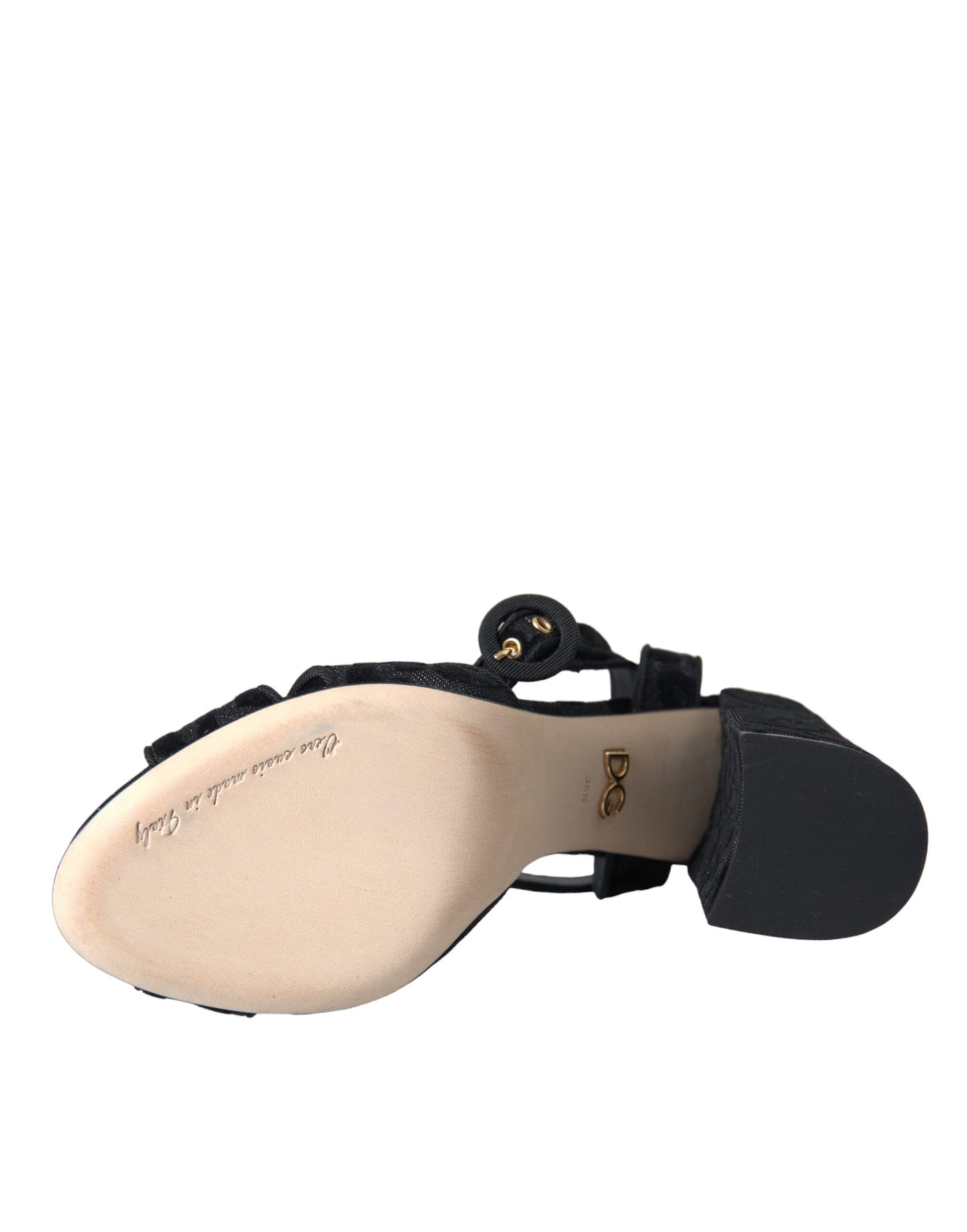 Dolce & Gabbana Sorte Leopard Ruskinds Sandaler Sko