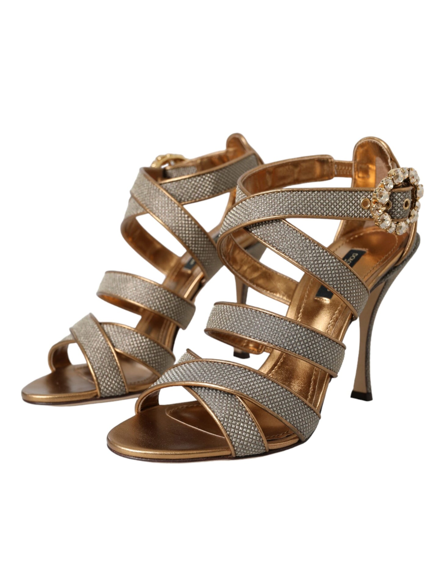 Dolce & Gabbana Bronze Krystalrem Sandaler Sko