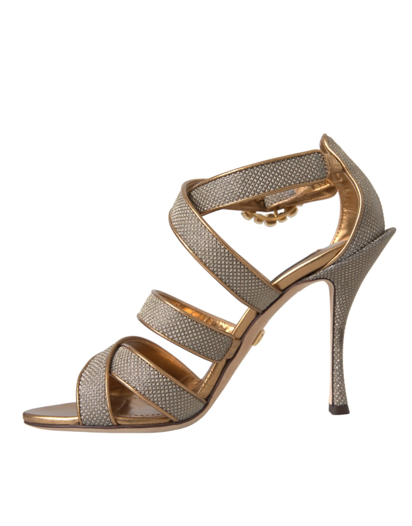 Dolce & Gabbana Bronze Krystalrem Sandaler Sko