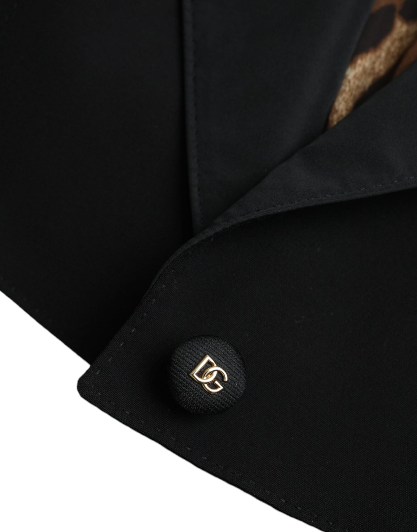 Dolce & Gabbana Sort Polyester Cropped Jakke med Pufærmer