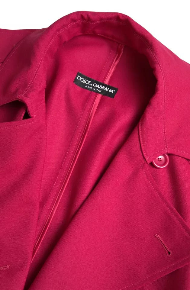 Dolce & Gabbana Mørkelyserød Dobbeltradet Trenchcoat Jakke
