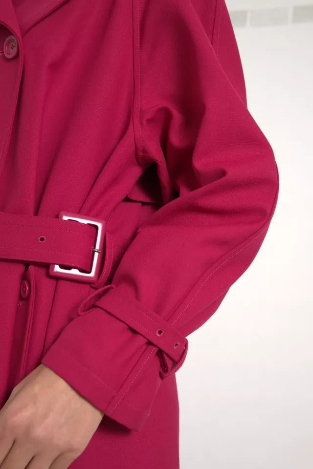 Dolce & Gabbana Mørkelyserød Dobbeltradet Trenchcoat Jakke