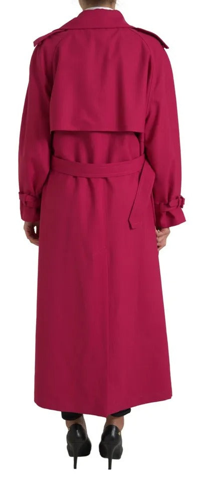 Dolce & Gabbana Mørkelyserød Dobbeltradet Trenchcoat Jakke