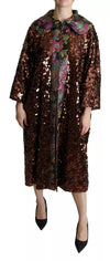 Dolce & Gabbana Flerfarvet Paillet Lang Frakke Jacquard Jakke