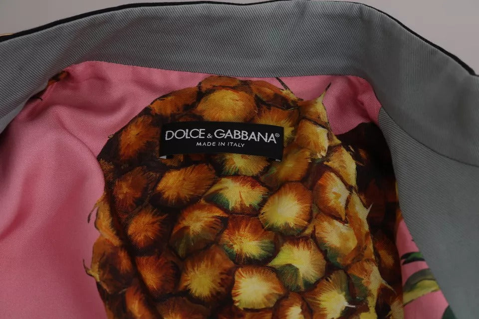 Dolce & Gabbana Blå Knappe-Krystaludsmykket Bomuldsjakke