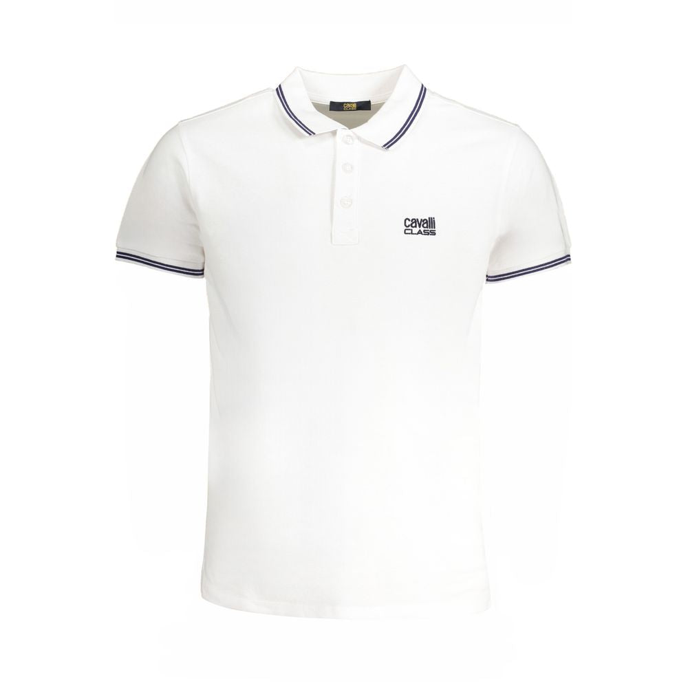 Cavalli Class hvid bomuldspoloshirt