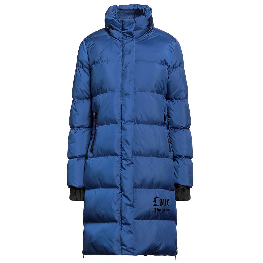 Love Moschino Chic lang dunjakke med logodetalje