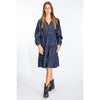 Love Moschino Elegant Mørkeblå Denimkjole Med Flare