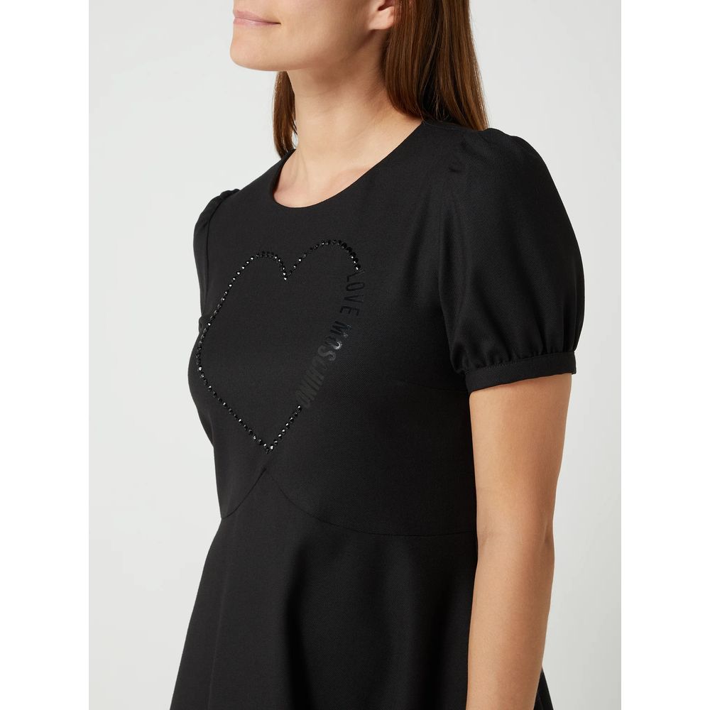 Love Moschino sort polyesterkjole til kvinder