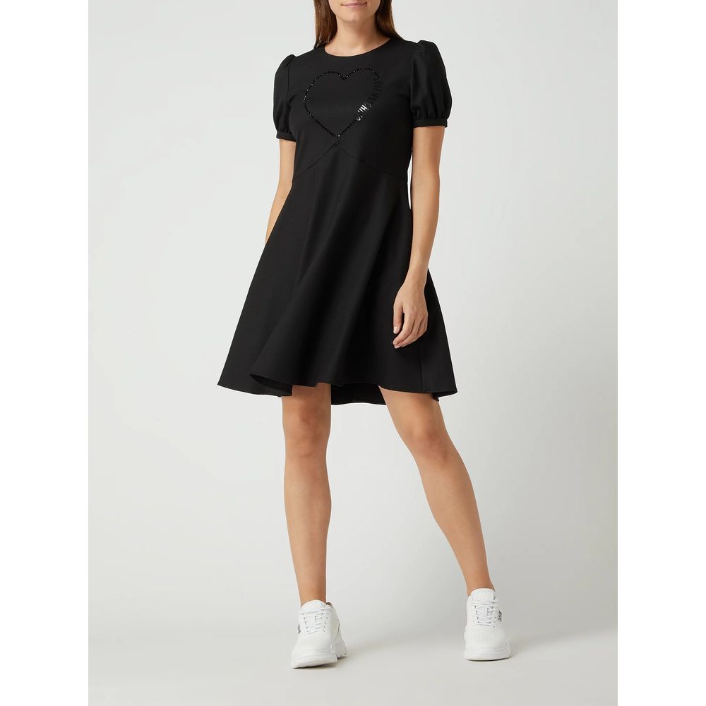 Love Moschino sort polyesterkjole til kvinder