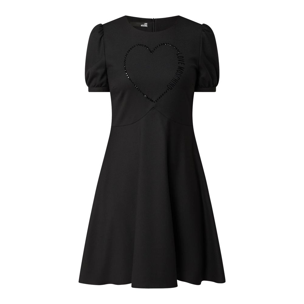 Love Moschino sort polyesterkjole til kvinder