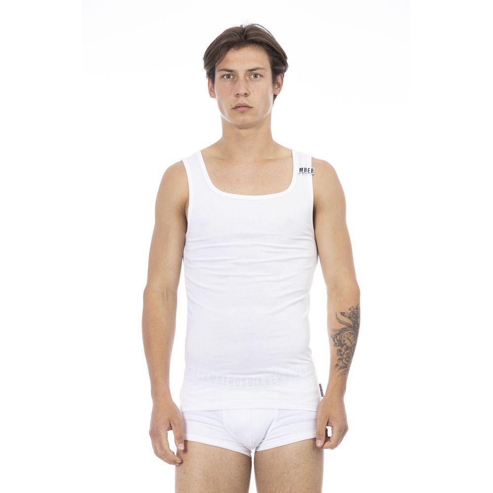 Bikkembergs Hvid Bomuld Herre Tanktop