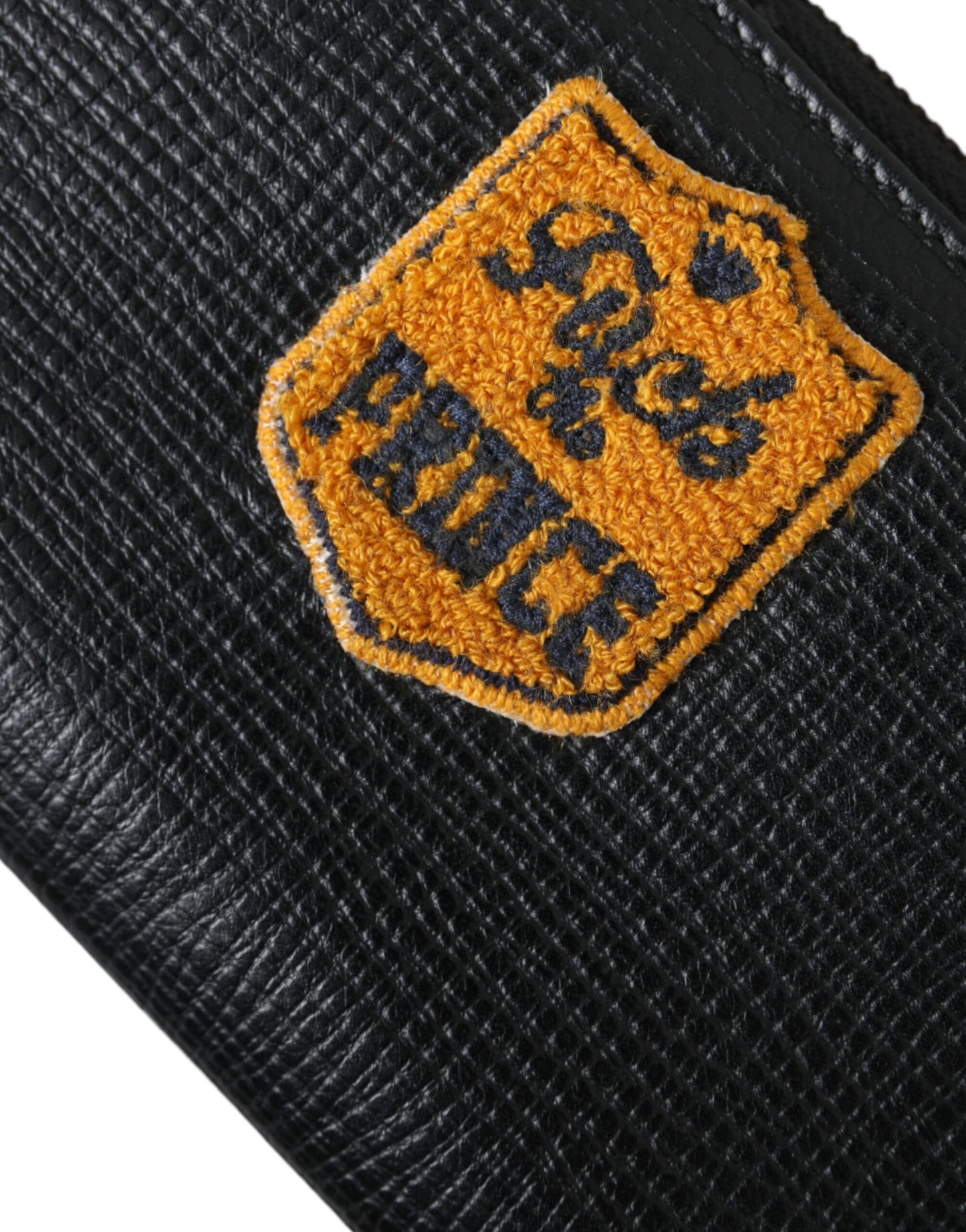 Dolce & Gabbana sort læderpung med logo og lynlås rundt om Continental